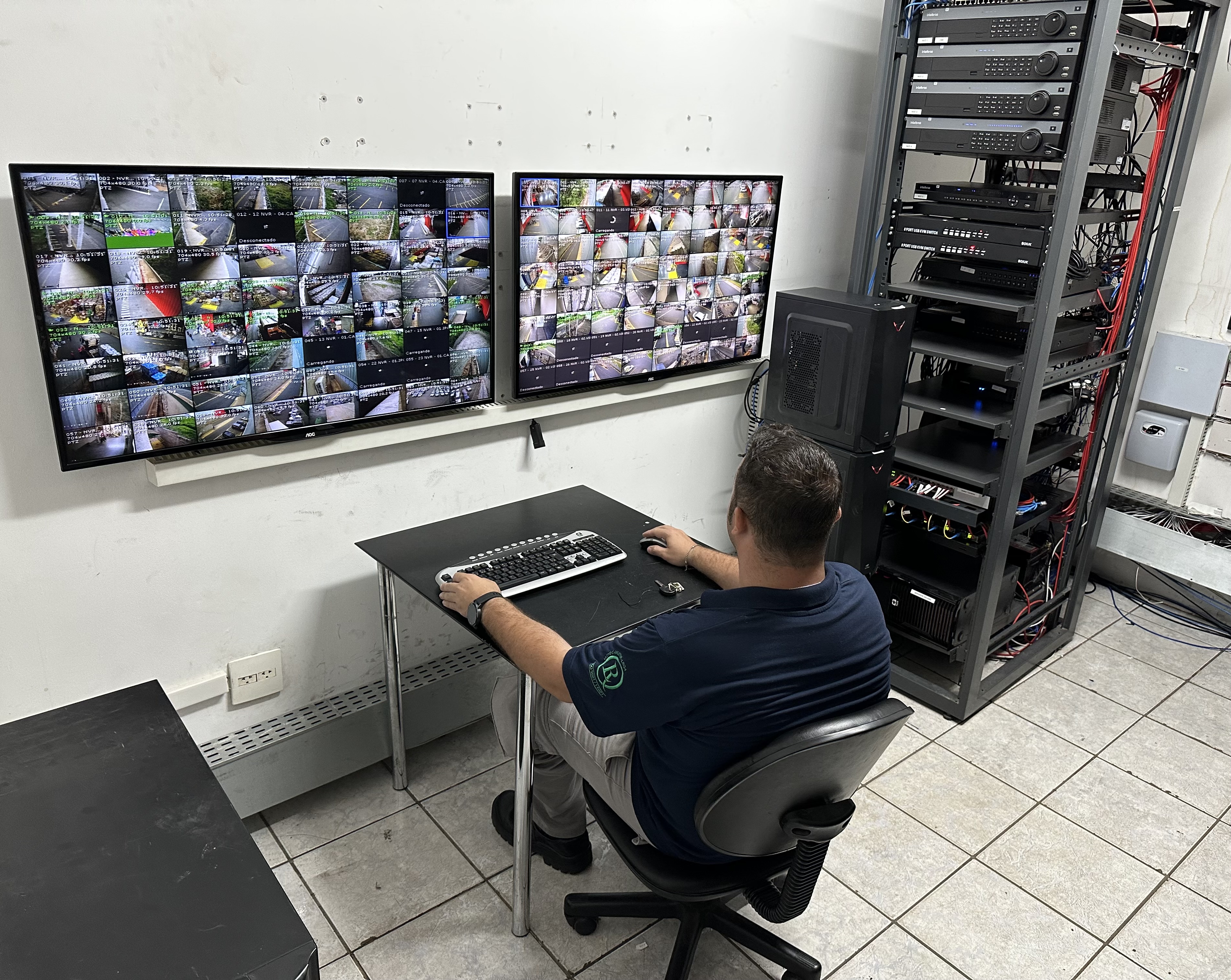 Rede de fibra ótica e CFTV